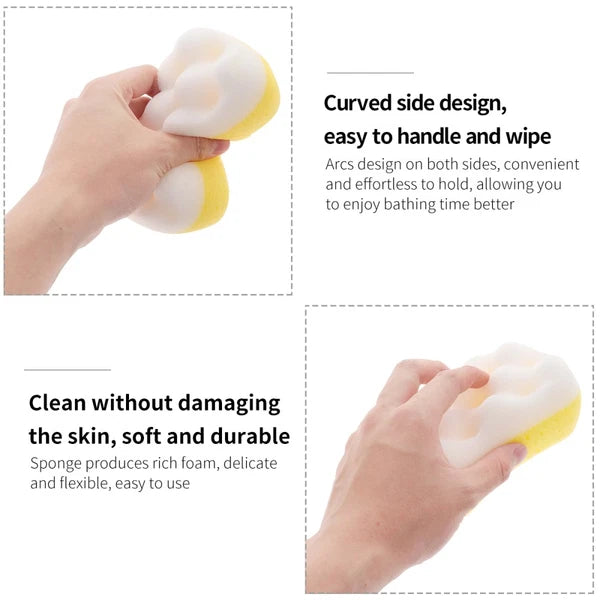 4 Pcs Exfoliating Sponge Bath Scrubber for Cleaning Sponges