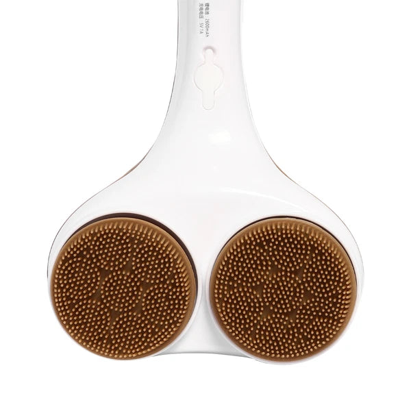 Electric  Long Handle Shower Brush 2 Head Rechargeable Body Brush Back Scrubber