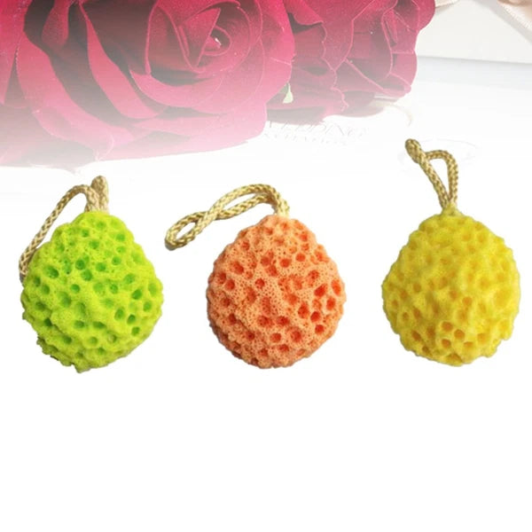 3 Pcs Bath Sponge Honeycomb Shower Brush Seaweed Cotton Exfoliating Cleaning