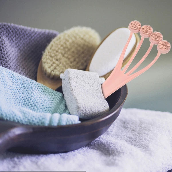 2 Pack Exfoliating Bath Brush Back Scrubber Shower Tool Long Handle