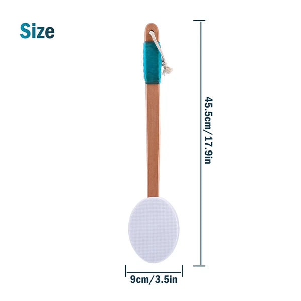 Body Brush Shower Scrubber Lotion Applicator Sponge Bath Back Brush Long Handle