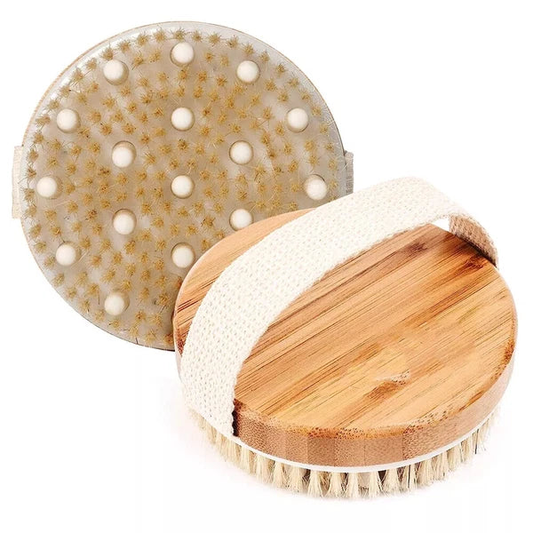 Beautiful Solid & Body Exfoliating Hair Frame Wood Brush Boar Skin Dry for CSM -
