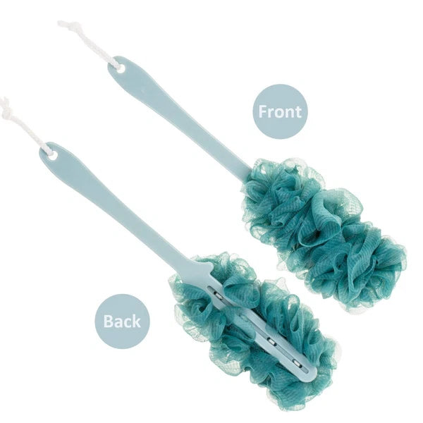 Mesh Sponge Loofah Long Handle Bath Body Brush,Soft Nylon  On a Stick for Shower
