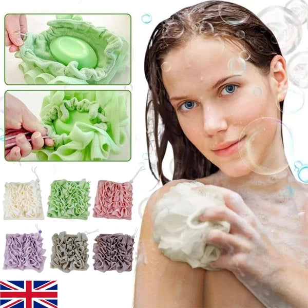Exfoliating Large Body Scrubber Sponge Brush Puff Bath Loofah Mesh Shower-Flower
