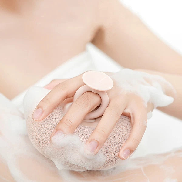 Sunflower Bath Puff Ball Super Soft Shower Exfoliating Towel with Suction Cup