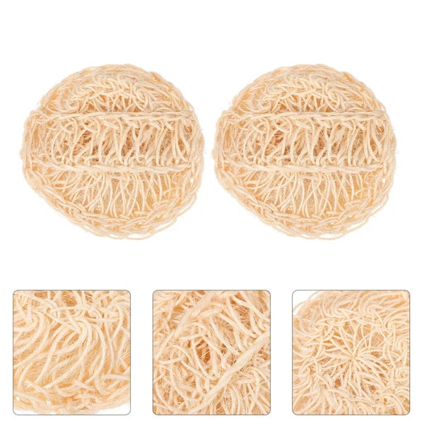 2 Pcs Sisal Bath Brush Man Mother Shower Body Scrubber Bathing Balls