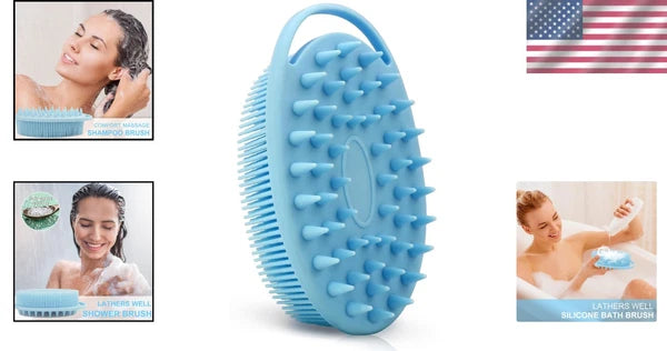 Soft Bristle Blue Bath and Massage Brush for Skin Exfoliation & Relaxation