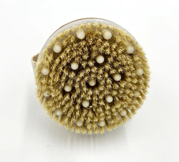 Body Brush Skin Exfoliating Massager Bath Shower Scrubber Natural Boar Bristles