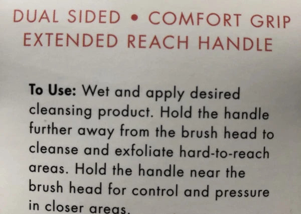 Glam & Beauty Spa Dual Sided Bath Shower Brush With Extended Reach Handle