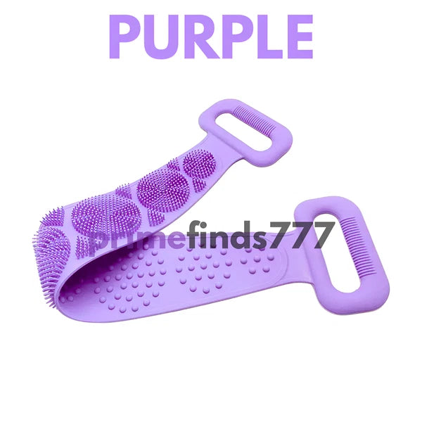 Silicone Bath Body Scrub Brush - Exfoliating Bath Belt, Cleaning Back Towel
