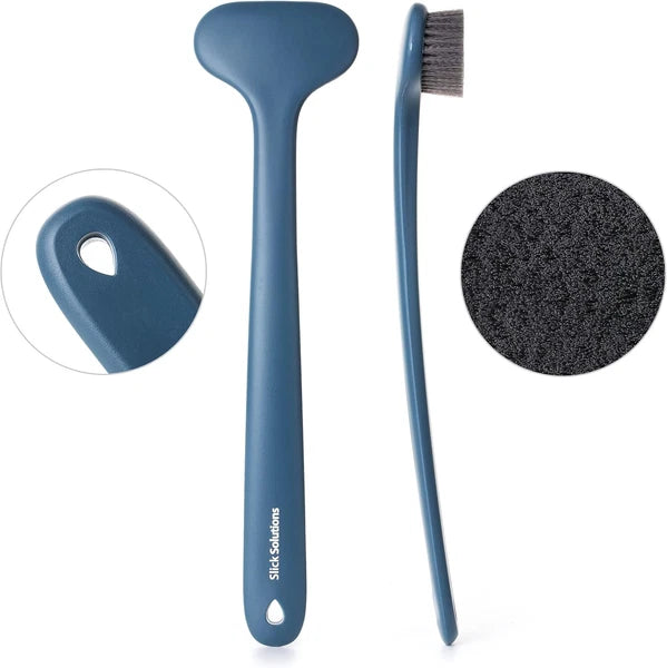 Slick-Back Long-Handle Shower Scrubber, 14.3" - Back Brush for Showering