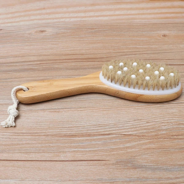 Soft Bead Massage Brush Body Shower Scrubber Long Handle Bath with