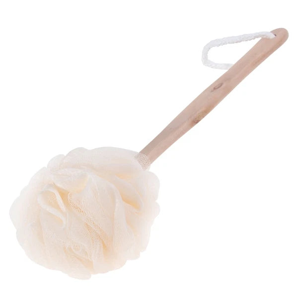 Exfoliating Mesh Loofah Bath Brush Long Handle for Shower and Skin Care
