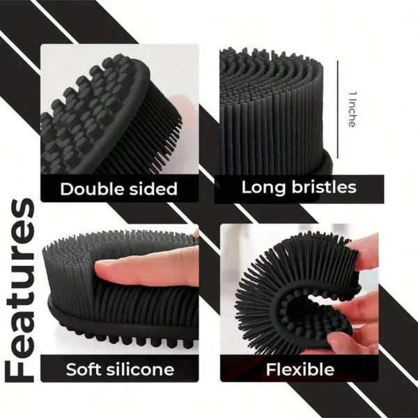 Silicone Body Brush Bath Brush Back Scrubber Easy Handle Bath Shower Brush