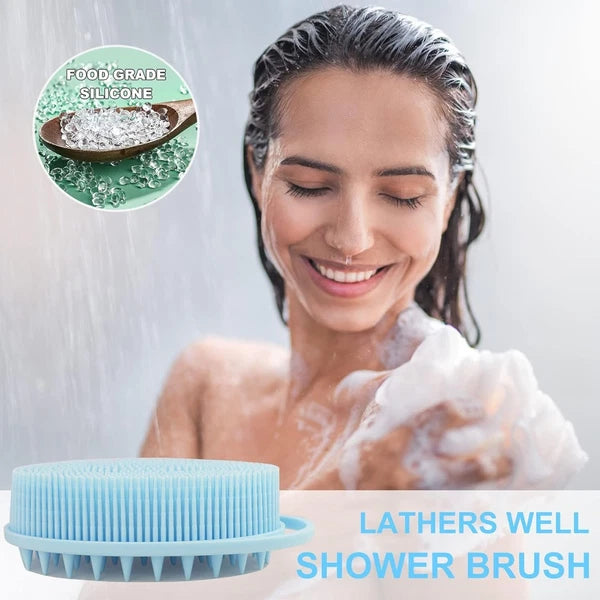 Soft Bristle Blue Bath and Massage Brush for Skin Exfoliation & Relaxation
