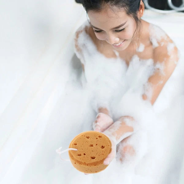 4 Pcs Bath Sponge Round Scrub Shower Loofah Sponges Scrubber for Body