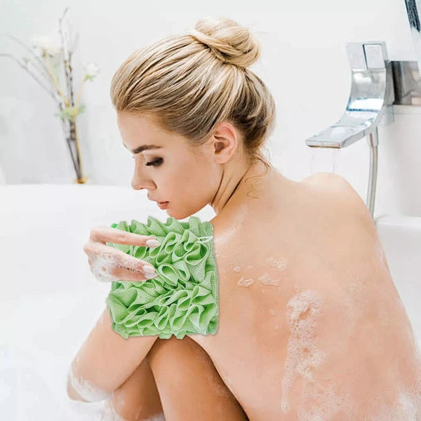 Exfoliating Large Body Scrubber Sponge Brush Puff Bath Loofah Mesh Shower-Flower