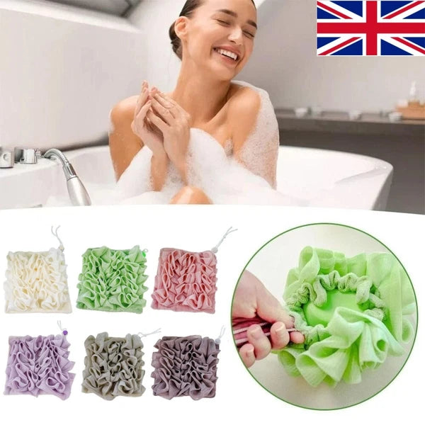 Exfoliating Large Body Scrubber Sponge Brush Puff Bath Loofah Mesh Shower-Flower