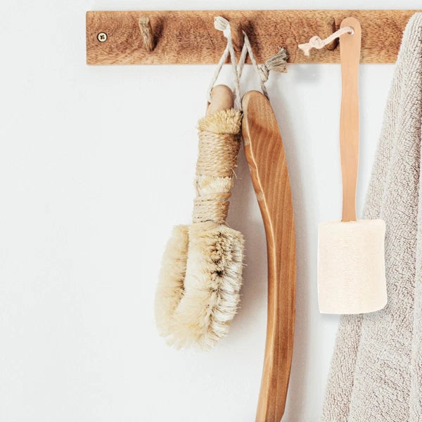 Loofah With Handle Sponge Stick Shower Brush Scrubber for Cleaning