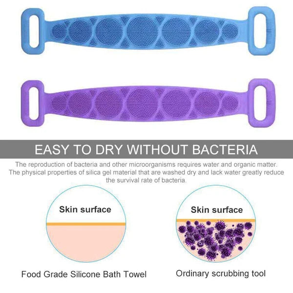 Silicone Exfoliating Back Scrubber Body Cleaning For Bath Shower Belt Brush Tool