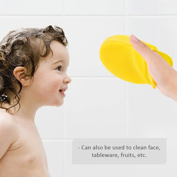 3 Pcs Baby Silicone Shower Brush Child Cleaning Tools Skin Cleaner