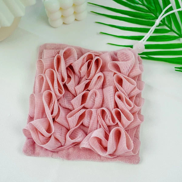Exfoliating Large Body Scrubber Sponge Brush Puff Bath Loofah Mesh Shower-Flower