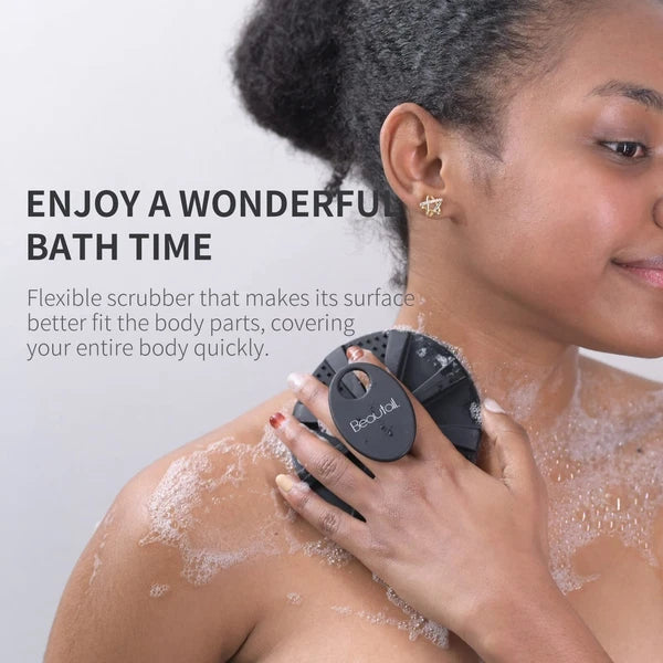 Silicone Body Scrubber Exfoliating Body Buffer Handle for Shower