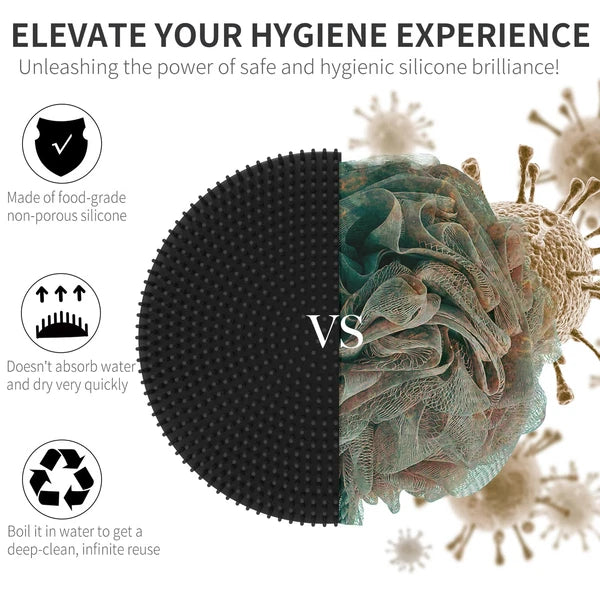 Silicone Body Scrubber Exfoliating Body Buffer Handle for Shower