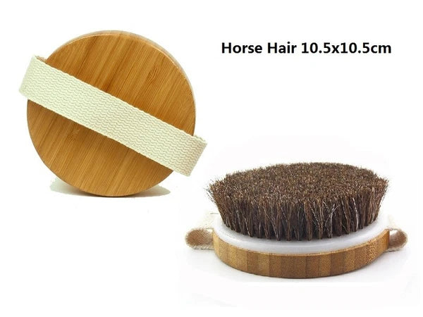 Engrave logo-Horse hair brush bamboo handle bath brush body brush dry brush gift