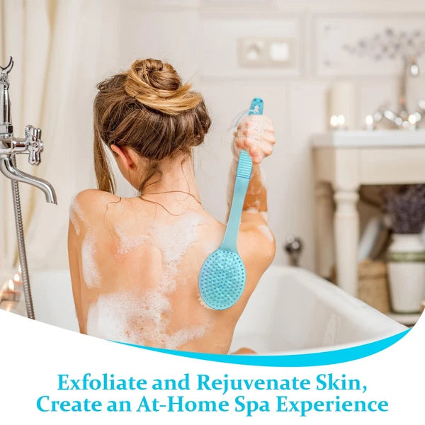 Bath Brush with Bristles Long Handle for Exfoliating Back Body and Feet Bath ...