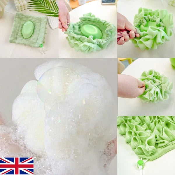 Exfoliating Large Body Scrubber Sponge Brush Puff Bath Loofah Mesh Shower-Flower