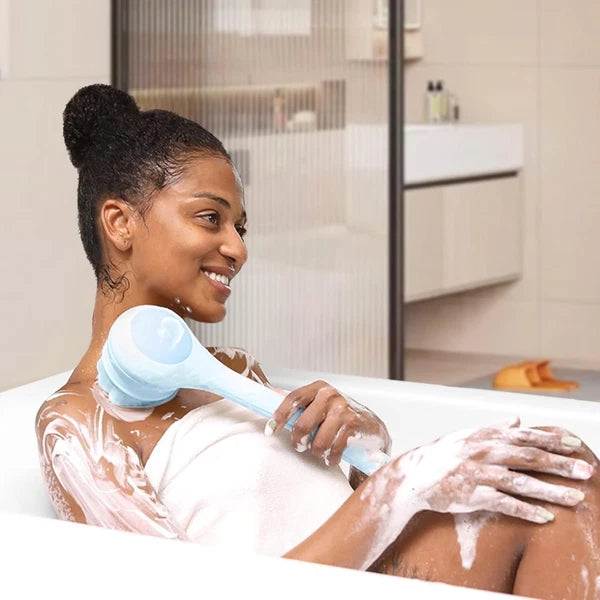 Luxury Dual Handle Electric Bath Brush with 3 Heads for Exfoliating & Cleansing