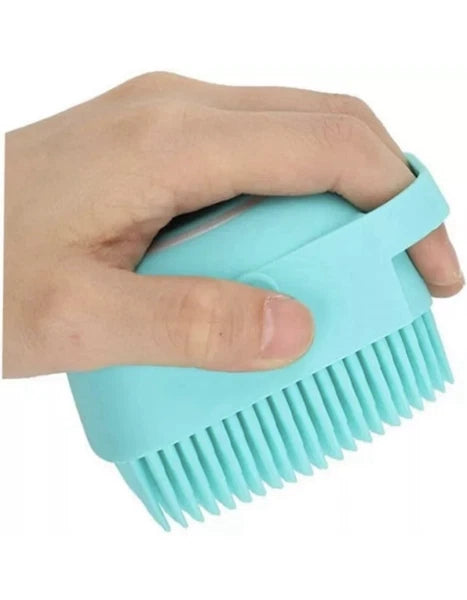 Bath Massage Brush With Soap And Shampoo Dispenser Soft Silicone Bristle.