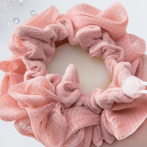 Exfoliating Large Body Scrubber Sponge Brush Puff Bath Loofah Mesh Shower-Flower