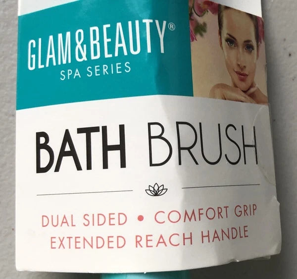 Glam & Beauty Spa Dual Sided Bath Shower Brush With Extended Reach Handle