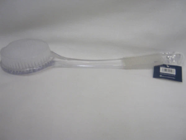 Blue Canyon Clear Plastic Bath Brush Nylon Bristles Rubber Handle BA16307