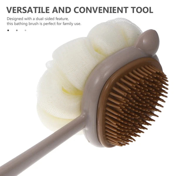 Sided Long Handle Bath Brush Body Scrubber for Shower and Bath
