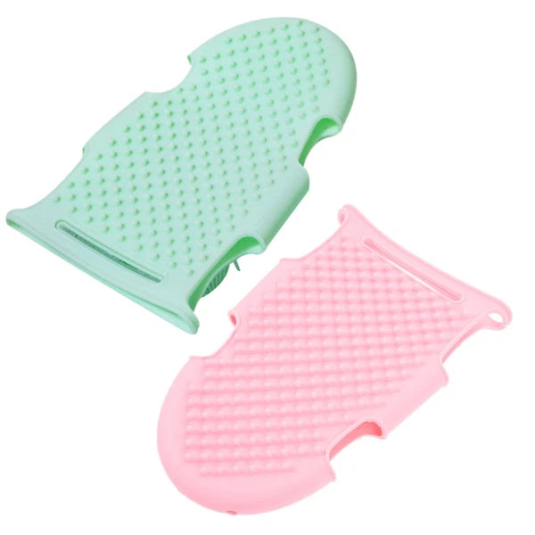 2 Pcs Bath Brush Child Soft Silicone Body Scrubber Portable Loofah