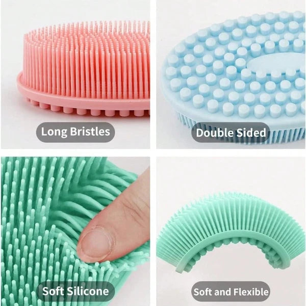 Silicone Body Brush Bath Brush Back Scrubber Easy Handle Bath Shower Brush