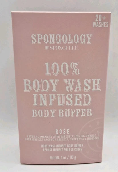 Spongelle Spongology Body Wash Infused Body Buffer Rose 4oz NEW 20+ Washes