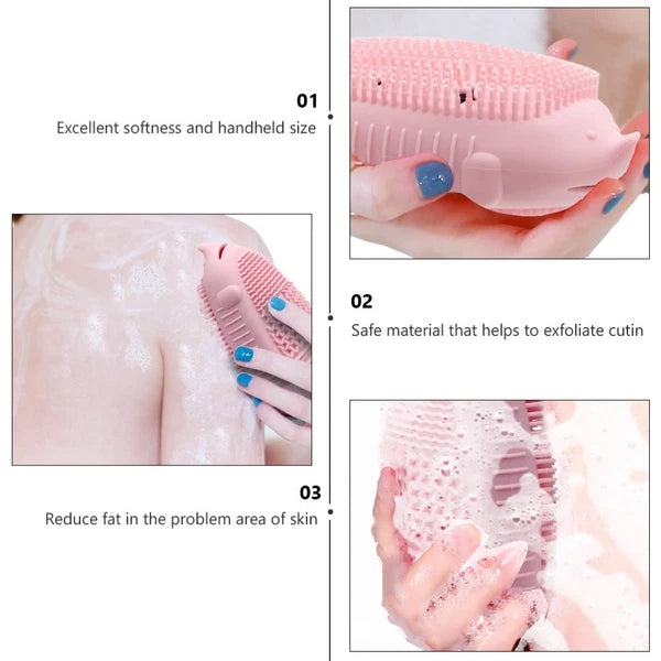 Bath Brush Body Silicone Scrubber Shower Child Portable Bathroom for Bathing