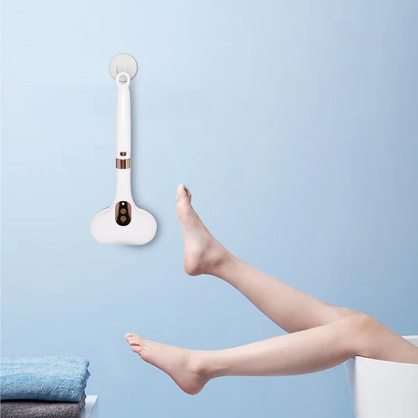 Electric  Long Handle Shower Brush 2 Head Rechargeable Body Brush Back Scrubber
