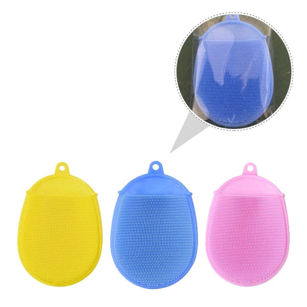 3 Pcs Baby Silicone Shower Brush Child Cleaning Tools Skin Cleaner
