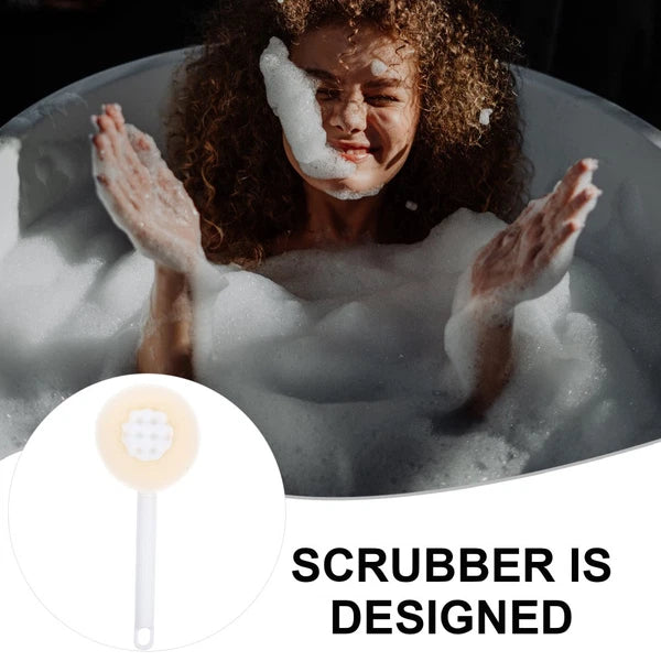 Bath Brush Sponge Back Scrubber with Handle Adaptive Shower Brushes