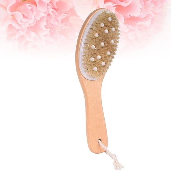 Body Brush Scrub Wood Back Shower Exfoliator Scrubber Dry Skin for