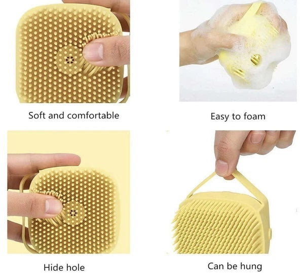 Soft Dog Bath Brush Pet Shampoo Massage Dispenser Grooming Shower Silicone