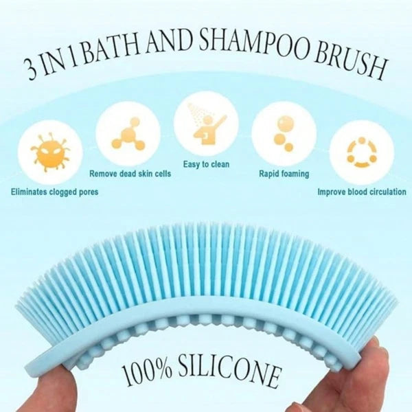 Silicone Body Brush Bath Brush Back Scrubber Easy Handle Bath Shower Brush