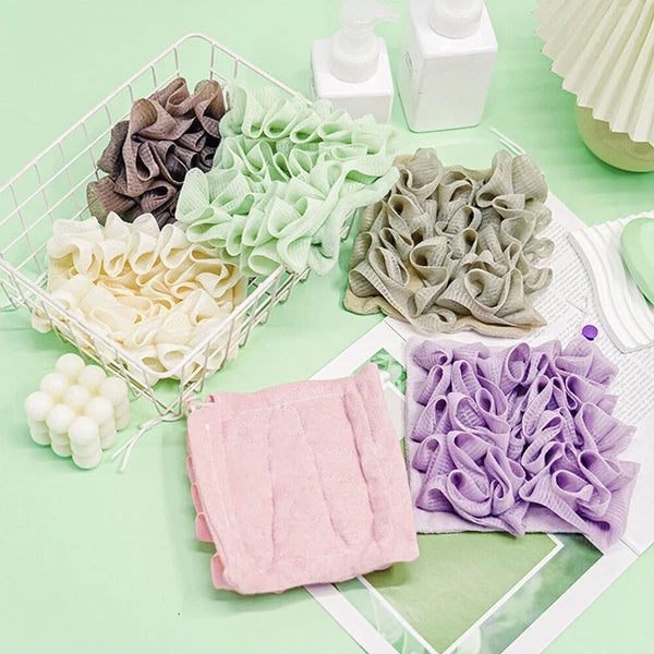 Exfoliating Large Body Scrubber Sponge Brush Puff Bath Loofah Mesh Shower-Flower