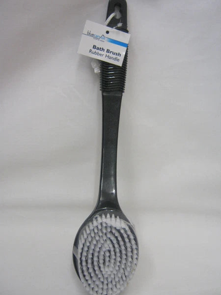 Blue Canyon Black Plastic Bath Brush Nylon Bristles Rubber Handle BA16307