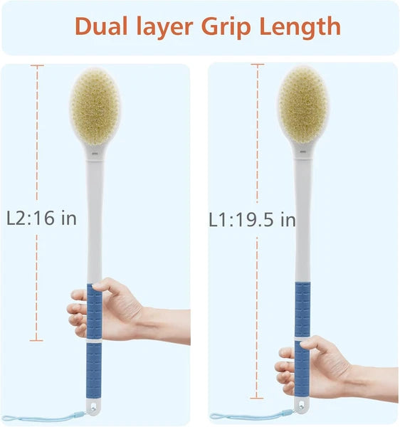20.5" Extra Long Handle Back Scrubber Bath Brush for Shower, Dual-Sided with Sof